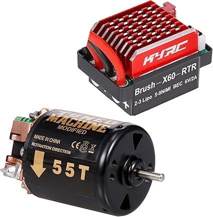 100%新品，得価 GoolRC 540ブラシ付きモーターRCクローラーモーター55T3スロットおよび60AESCRCカーESCブラシ付き電気スピードコントローラー1 / 10RCカー用6V / 2A BEC 応募券