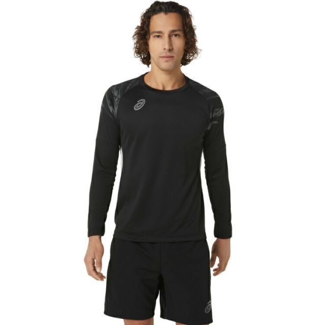 asics アシックス MID PRACTICE LS TOP パフォーマンスブラック 2XL 2101A223 1 | スポーツ スポーツウェア サッカー フットサル ドライプラクティスシャツ トップス 長袖 ロンT クイックマジック メンズ