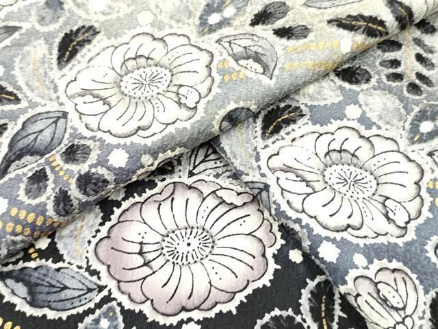 平和屋着物○訪問着 辻が花 暈し染め 黒地 金彩 正絹 逸品 DAAR0209yyy
