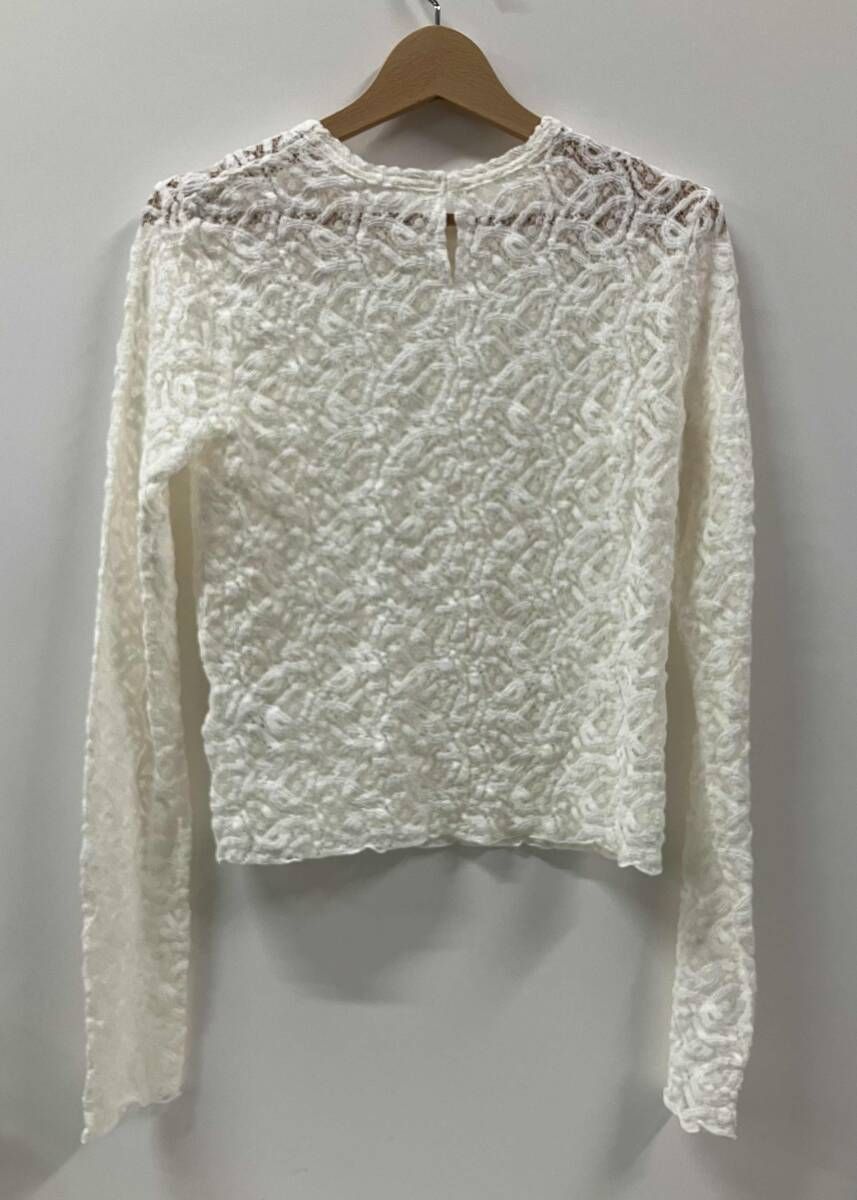 IENA イエナ 24 AW ペイズリーストレッチレースプルオー 長袖シャツ ブラウス 24-070-900-2001-3-0 サイズ表記なし オフホワイト