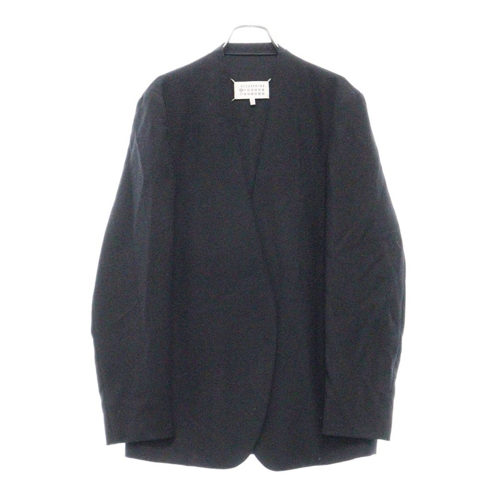 MAISON MARTIN MARGIELA 10 (メゾンマルタンマルジェラ) 17AW Collarless Jacket Wool  Flannel ウールフランネル ノーカラージャケット ネイビーS50BN0318 S47782 - メルカリ