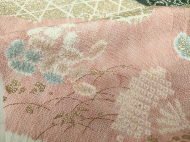 平和屋着物○十日町 名門 滝泰謹製 訪問着 絞り 梅松文 暈し