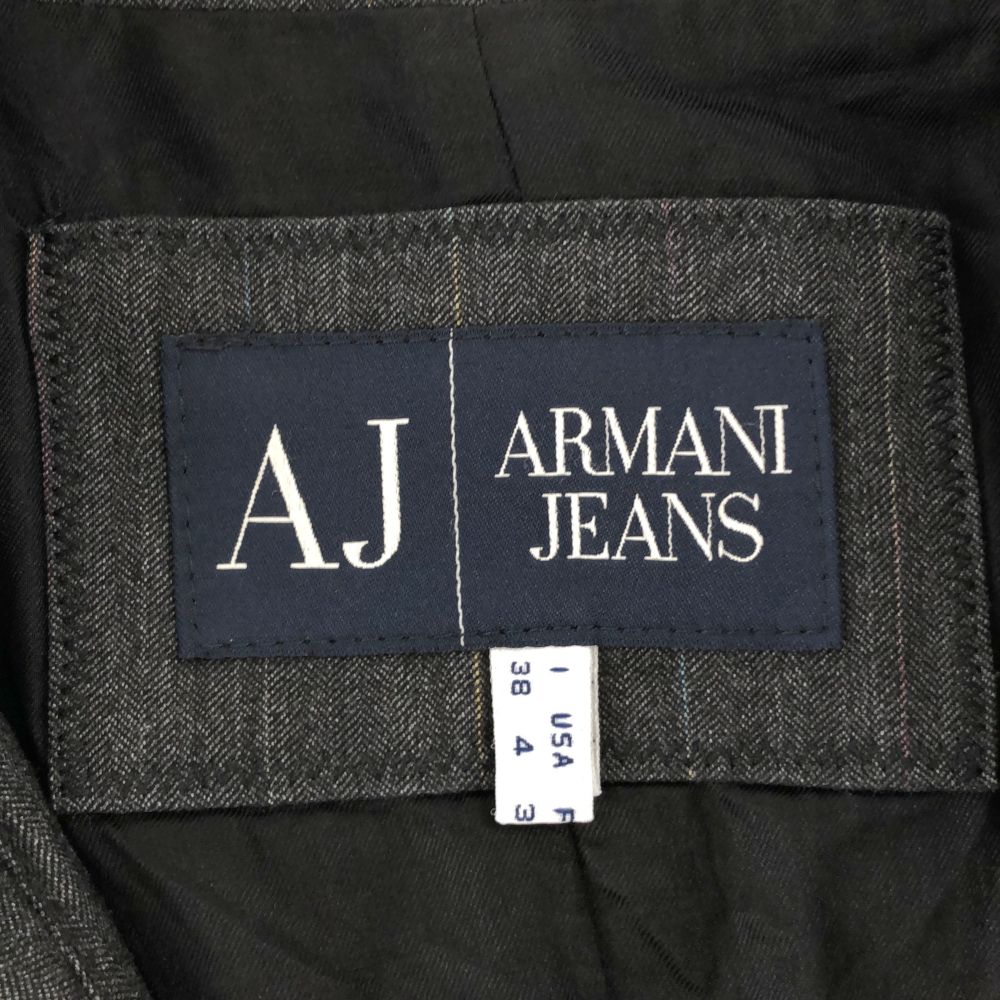 ARMANI JEANS - アルマーニジーンズ ストライプ テーラードジャケット 34 グレー系 ARMANI JEANS レディース アルマーニジーンズ ストライプ テーラードジャケット 34 グレー