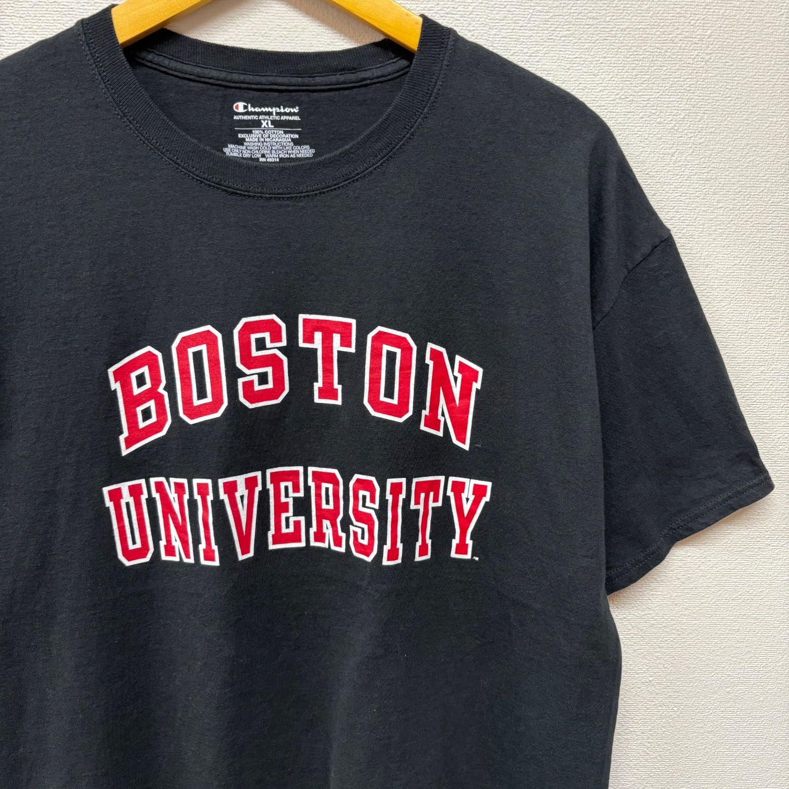 古着 XL チャンピオン Champion Tシャツ 黒 カレッジ ボストン大学 