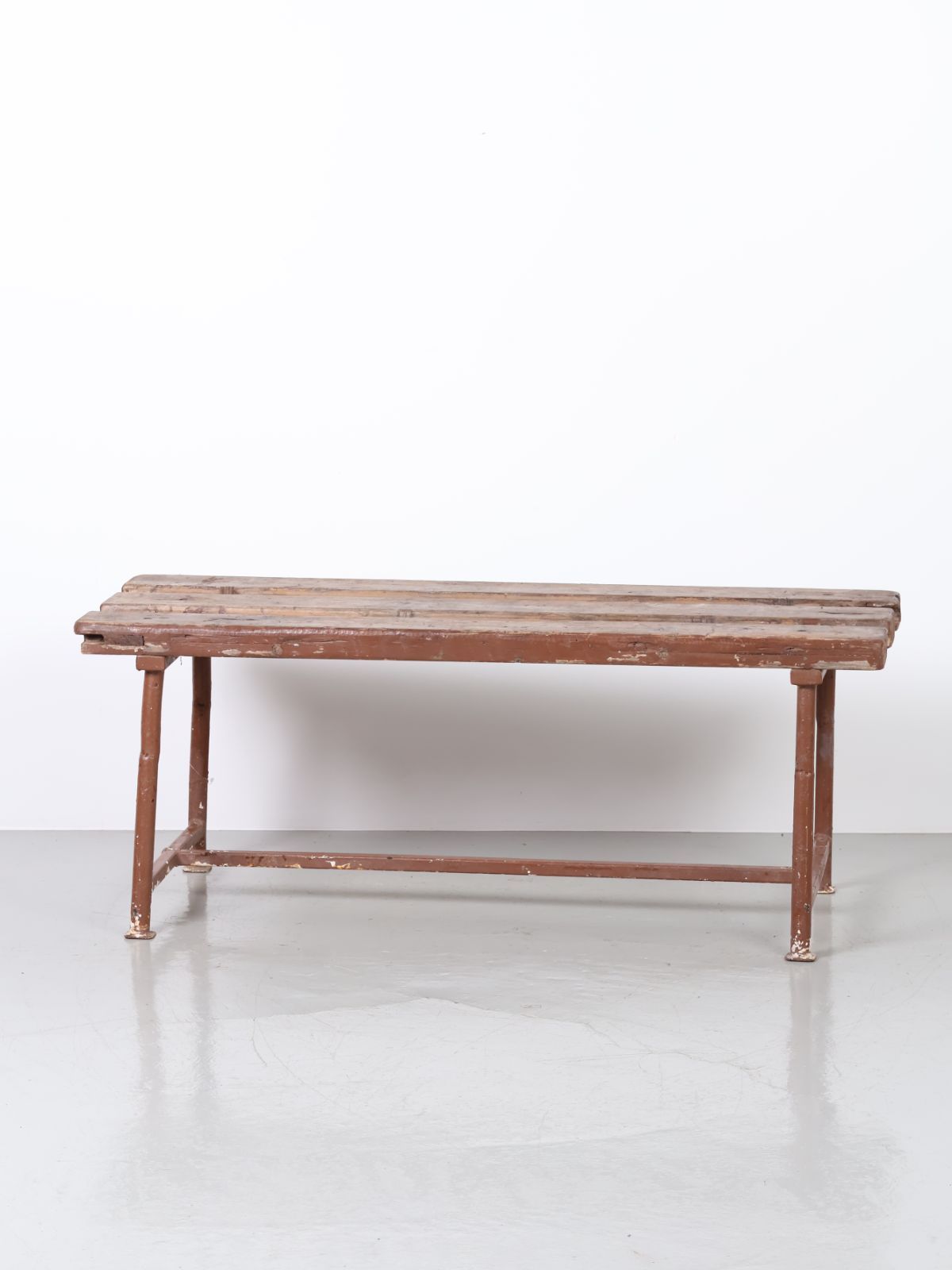 1950 - 60年代 ヴィンテージ メタルレッグ ウッド ベンチ