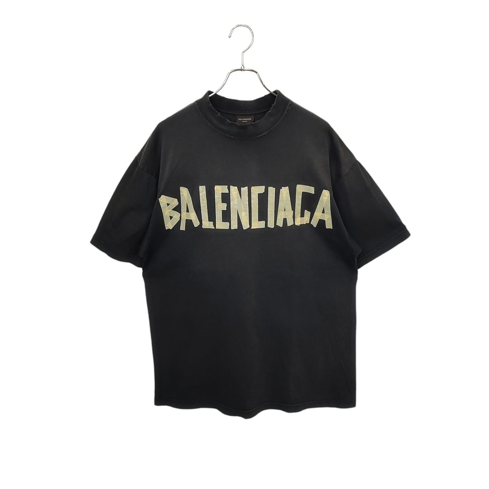 BALENCIAGA バレンシアガ　ネックロゴ　tee 2022ss BALENCIAGA バレンシアガ 23SS Medium Fit T-Shirt ユーズド加工