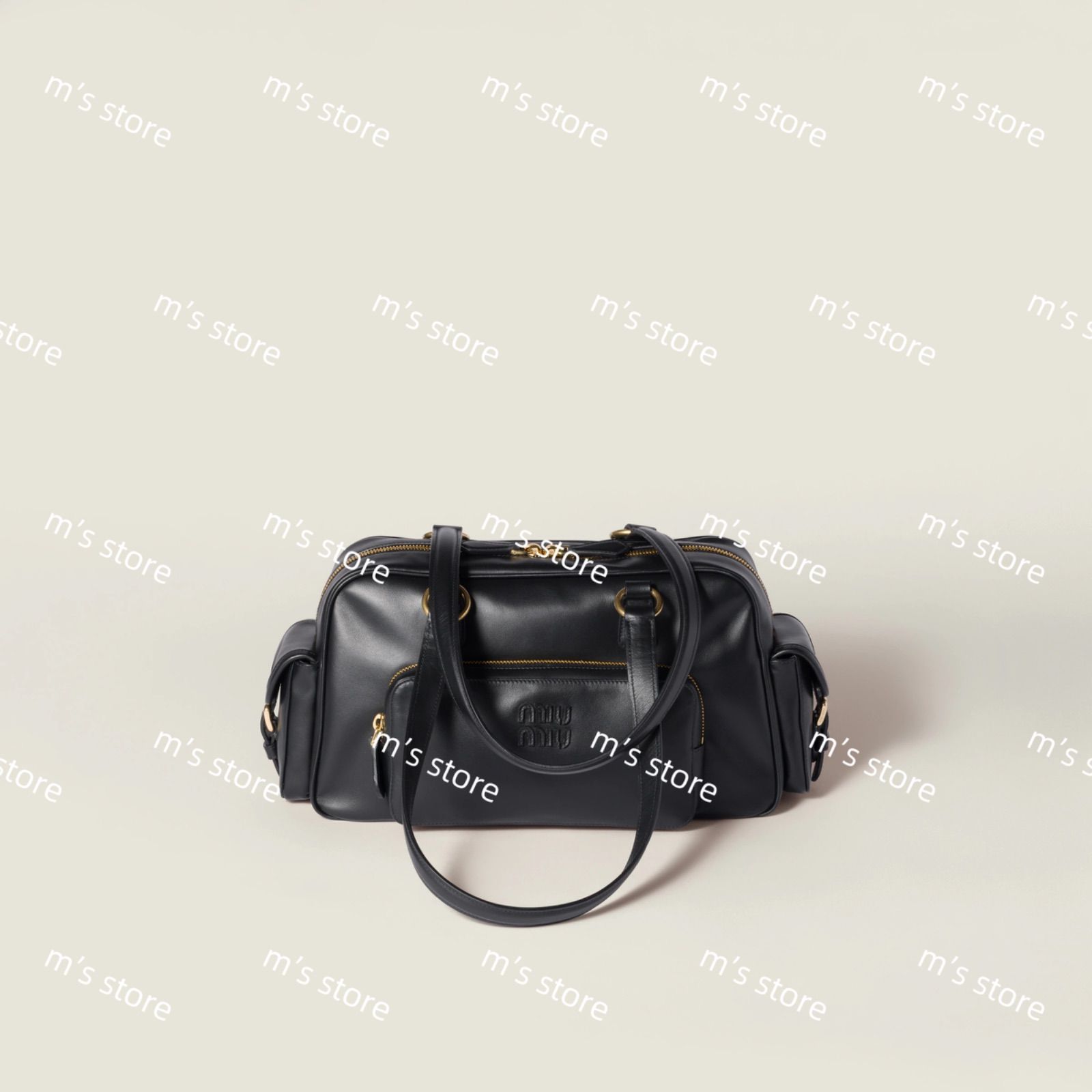 MIUMIU ミュウミュウ ボー レザー トップハンドルバッグ ブラック 新品 定価以下 miumiu ミュウミュウ ポケット ナッパレザー