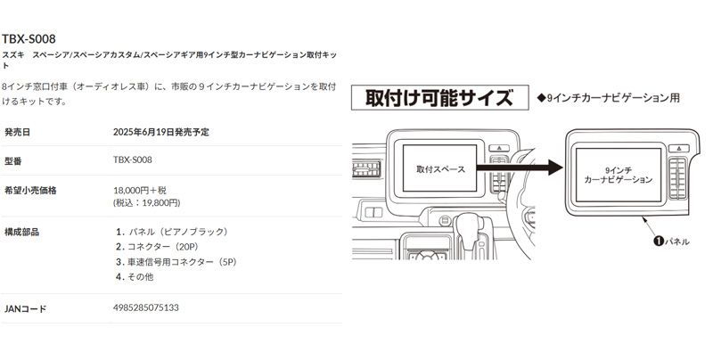kanatechsカナテクスTBX-S008スペーシア(カスタム／ギア含む)MK54S
