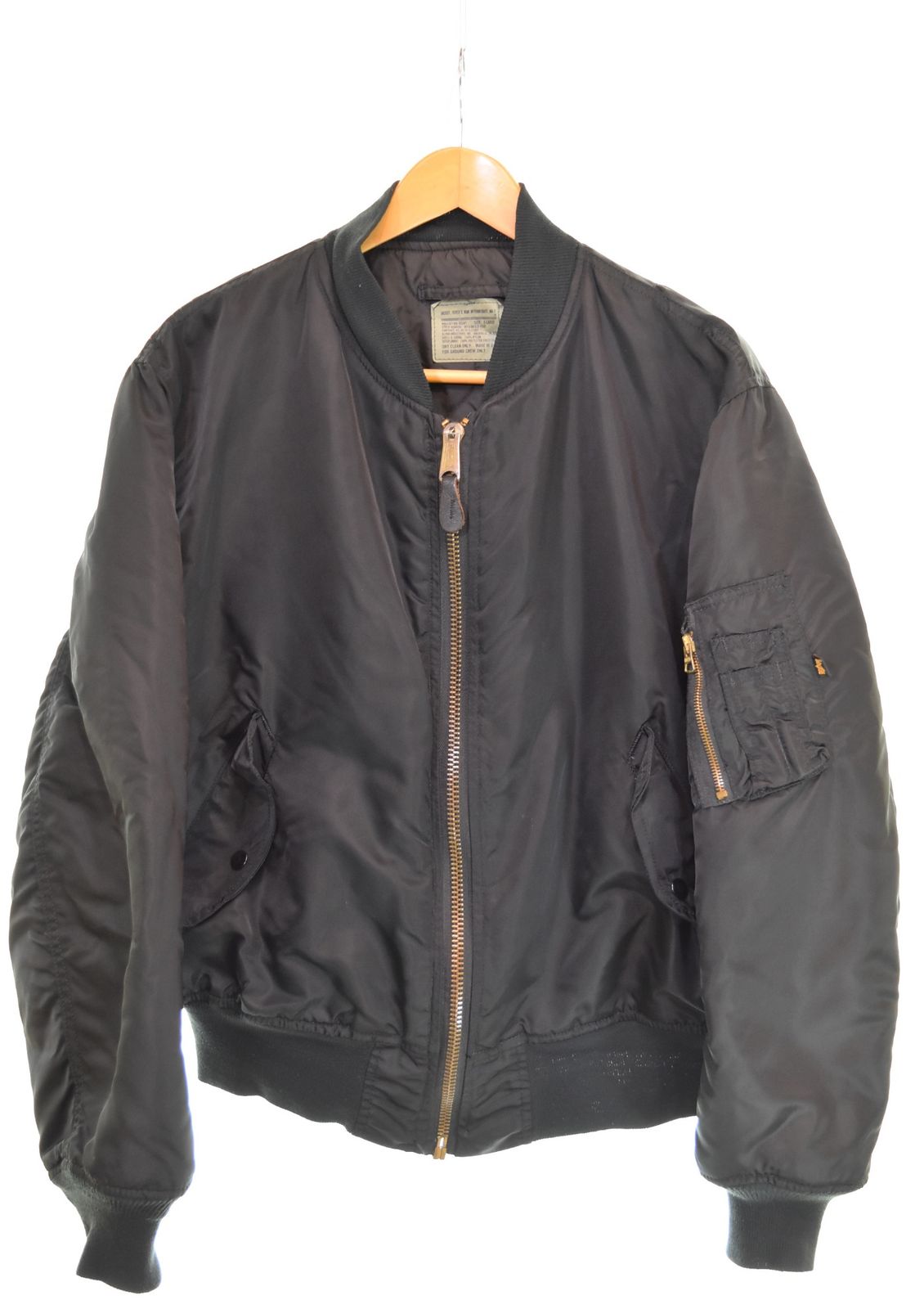 アルファ ALPHA USAF MA-1 フライトジャケット MIL-J-82790J ジャケット ブラック LLサイズ 103MT-3214