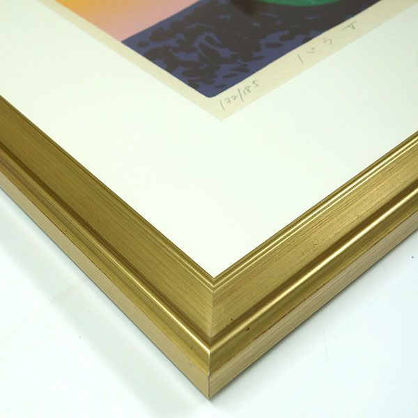 版画 本間武男 「バラ V」 シルクスクリーン 額入り 静物画 直筆サイン