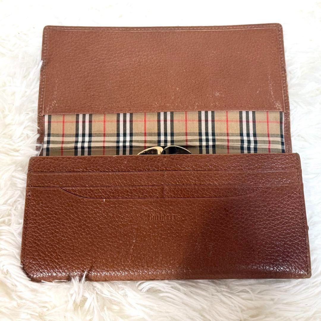 Burberrys バーバリーズ 二つ折りレザー長財布 フラップロゴ型 Burberrys バーバリーズ 二つ折りレザー長財布 フラップロゴ型