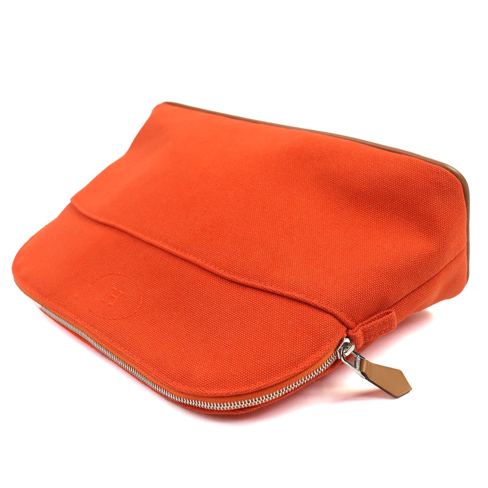 HERMES エルメス　ボリードポーチMM オレンジ系　美品　化粧ポーチ HERMES エルメス ボリードポーチMM オレンジ系 美品 化粧ポーチ
