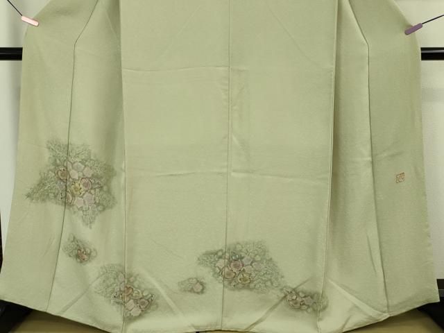 平和屋本店■極上　樋熊哲也　訪問着　辻が花　絞り　手描き　砂色地　暈し染め　逸品　DZAA6422kh5 平和屋本店□極上 樋熊哲也 訪問着 辻が花 絞り 手描き 砂色地 暈し