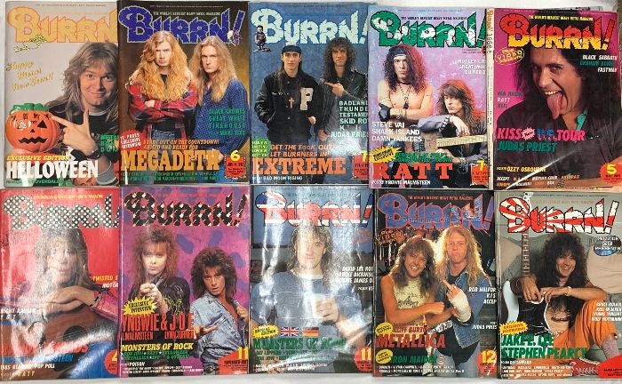 BURRN! 関係 まとめて40冊以上 雑誌 音楽情報 シンコー ミュージック ハードロック ヘヴィメタル RATT METALLICA WHITE LION