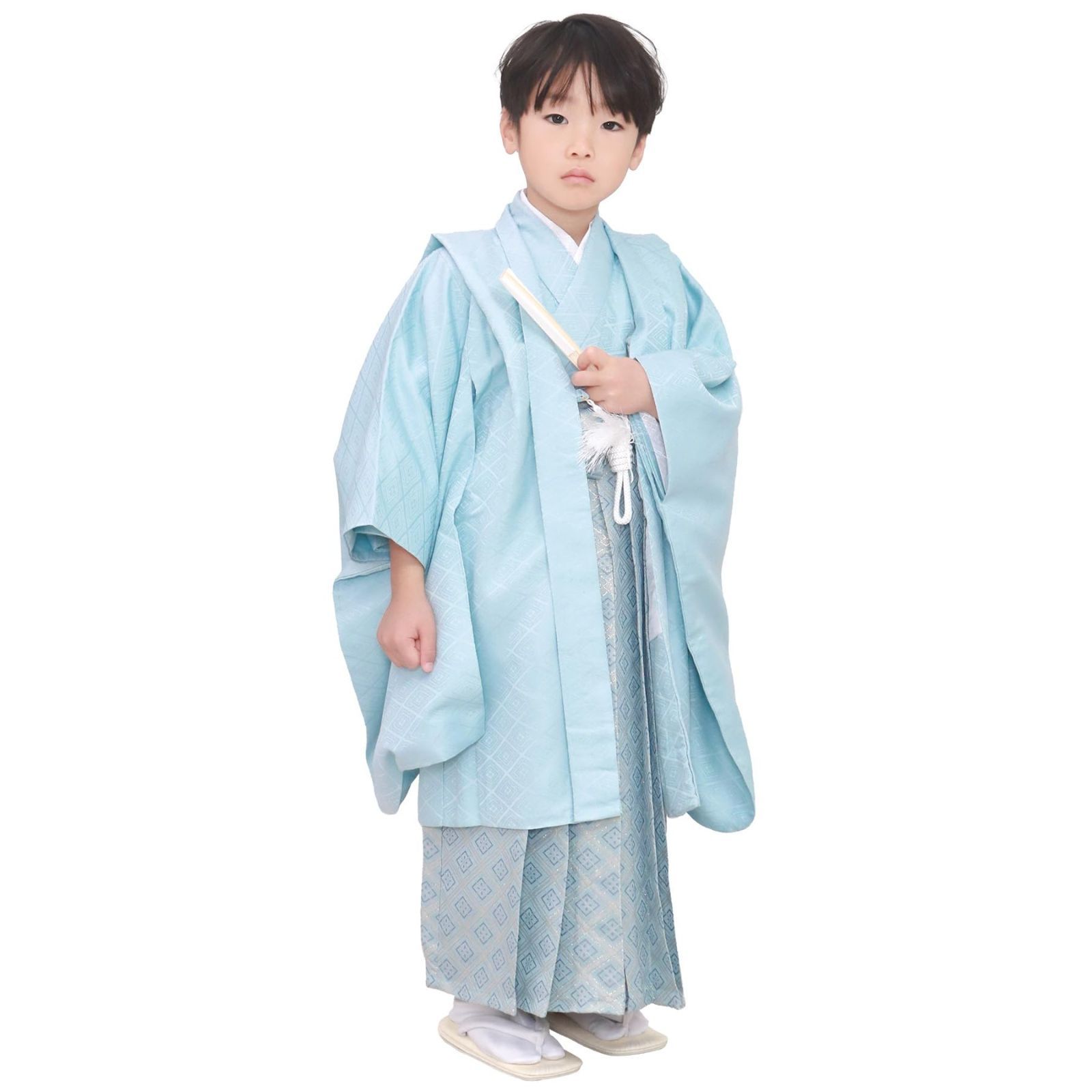 KYOETSU キョウエツ 七五三 5歳 男の子 着物 セット 羽織 袴 フルセット 753 くすみ 2.スカイブルー 5歳サイズ