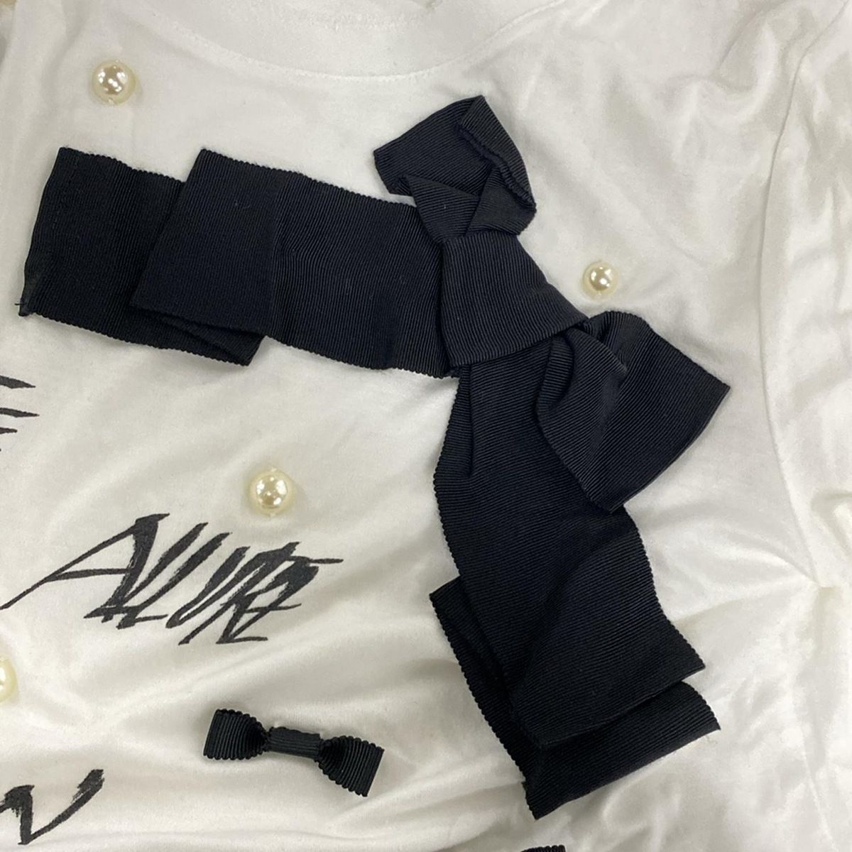 【美品】LANVINenBlue パールデザインTシャツ 38 LANVIN en Bleu(ランバンオンブルー) 半袖Tシャツ サイズ38 M