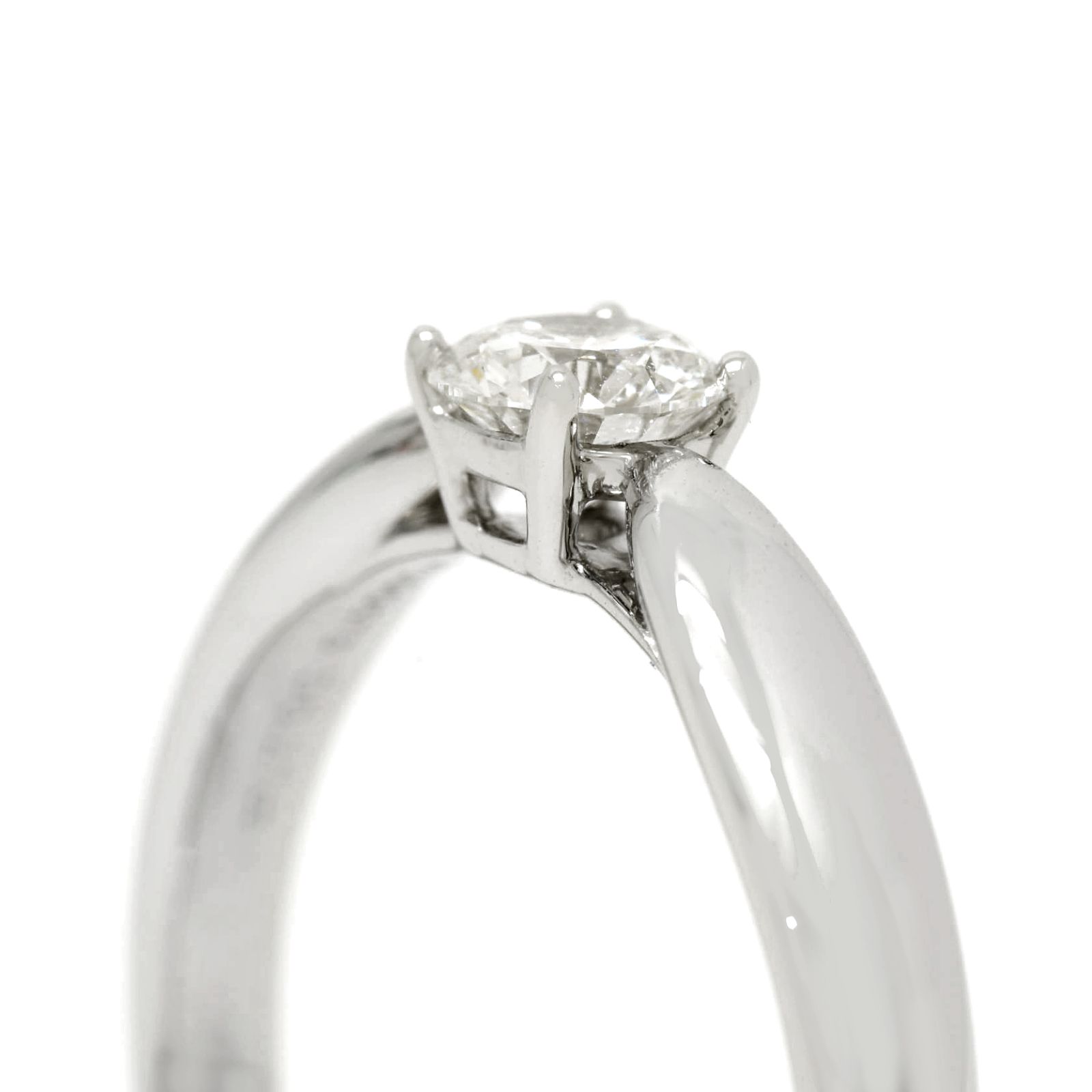 Pt950 Tiffany ダイヤモンド リング 約9号 0.27ct/F/VVS2/EXCELLENT