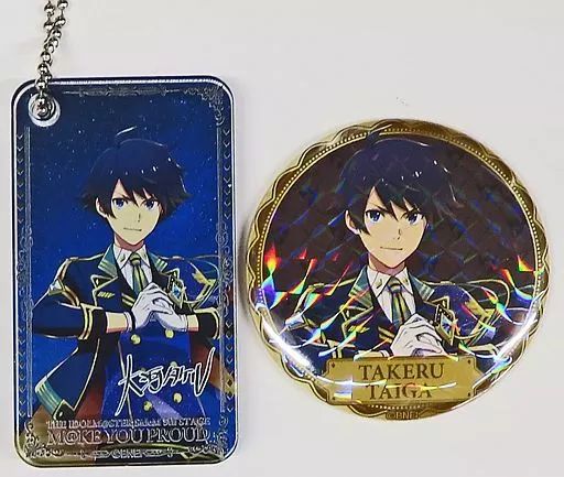 中古】雑貨 大河タケル 公式アクリルトロフィー＆ホログラム缶バッジ