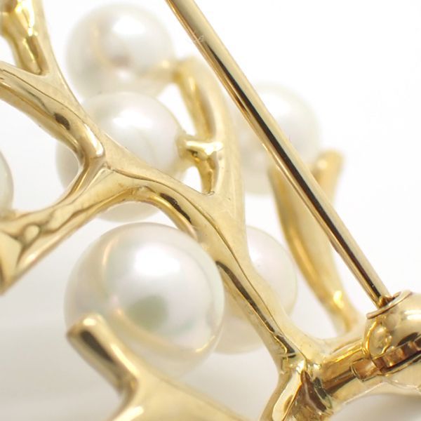 MIKIMOTO 幸福の木 パール ブローチ Kofuku no ki イエローゴールド