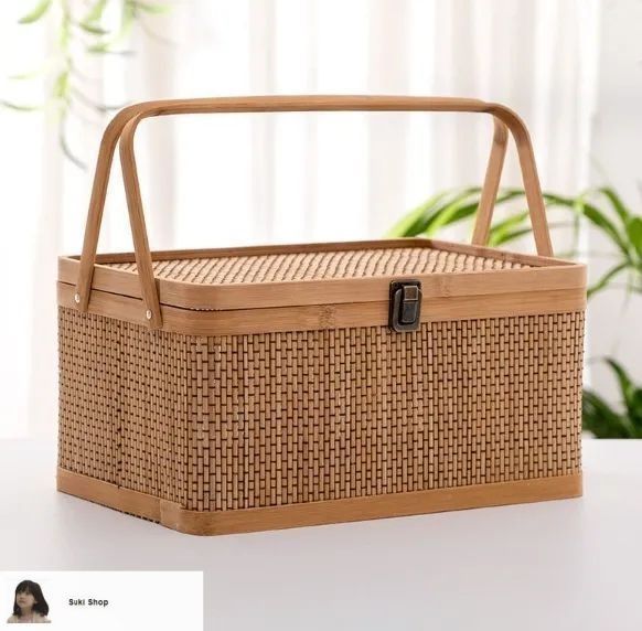 美品登場 クルミ 小物入れ籠 提籃籠 竹細工 茶器収納