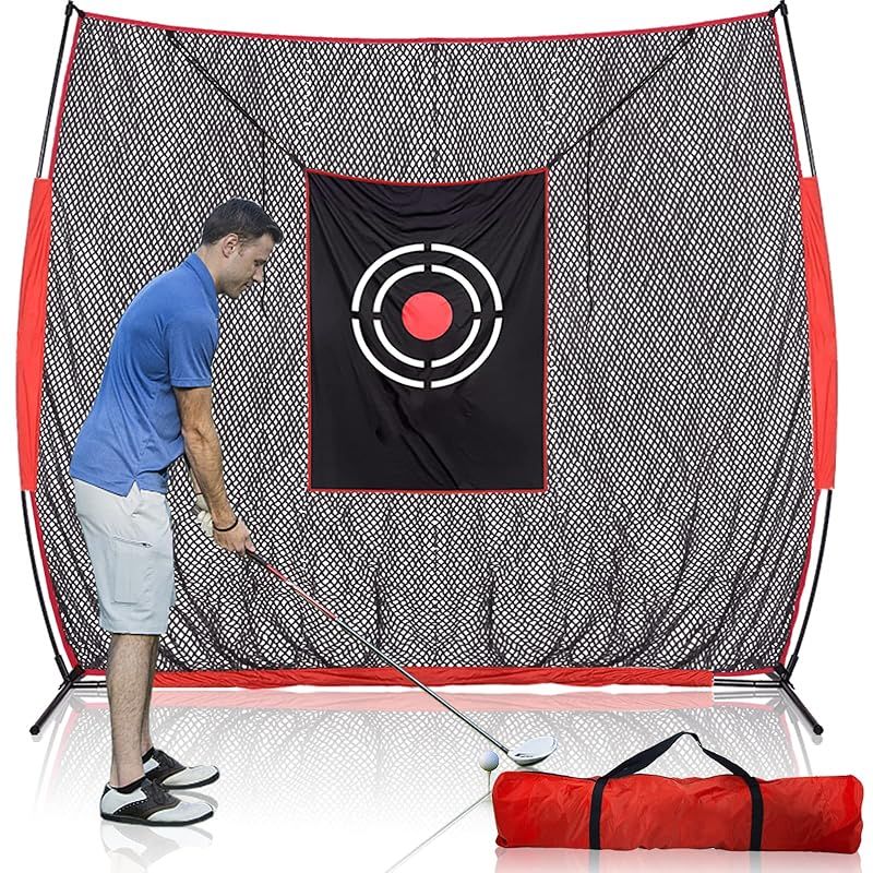 Doubleriver ゴルフネット 練習用 室内 屋外 折りたたみ式 大型 アプローチ練習 2.4x1.0x2.1m 便携式 自宅用 初心者向け 防球ネット 1