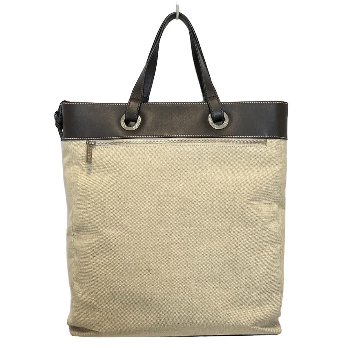 LOEWE(ロエベ) トートバッグ - ベージュ×ダークブラウン レザー
