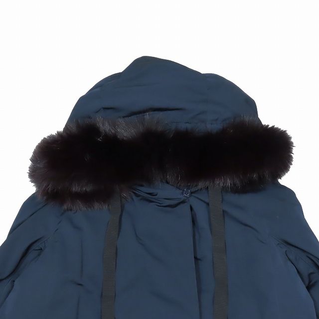 Sマックスマーラ 'S Max Mara リバーシブル ダウンコート 中綿ジャケット ブルゾン ロング フード I40 ネイビー/5▲B4 レディース