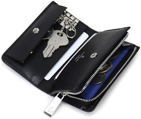 【ハンドメイド】国産レザー　4連キーケース　木目　ターコイズ【レザークラフト 】 ハンドメイド】国産レザー 4連キーケース 木目 ターコイズ【レザー