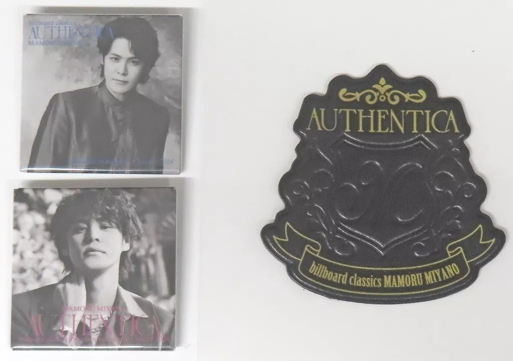 中古】グッズセット 宮野真守 缶バッジ＆レザー風ステッカー