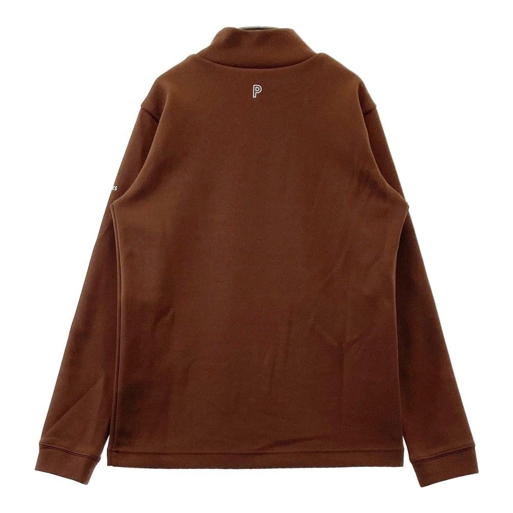 サイズ：6 PEARLY GATES パーリーゲイツ  ハイネック 長袖Tシャツ ロゴ総柄 ブラウン系 [240101435936] ゴルフウェア メンズ ストスト PEARLY GATES パーリーゲイツ ハイネック 長袖Tシャツ ロゴ総柄