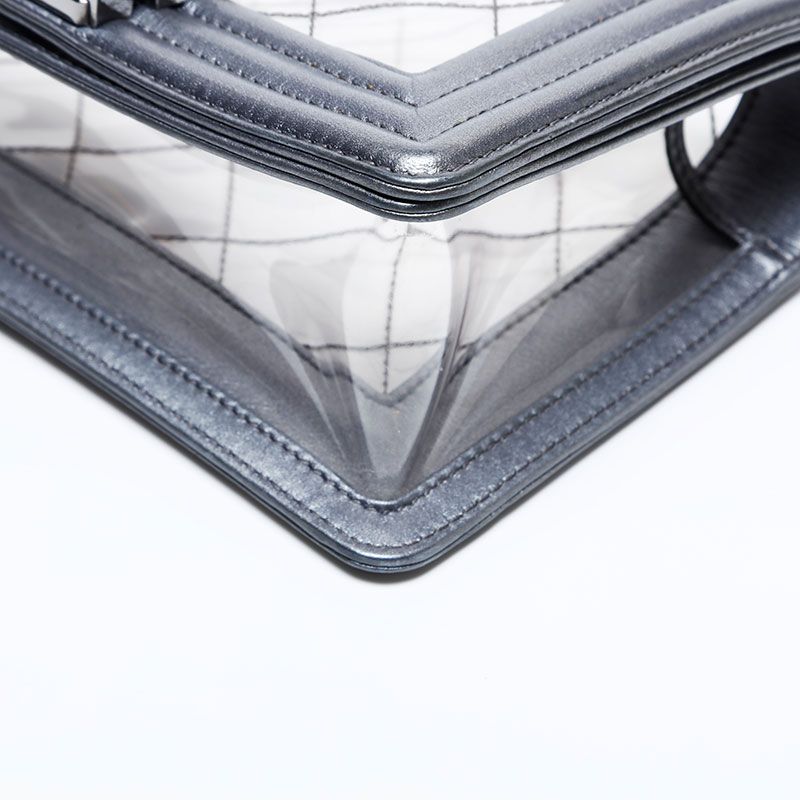 希少 CHANEL シャネル バッグ ショルダー クリア ボーイ PVC 希少 CHANEL シャネル バッグ ショルダー クリア ボーイ PVC