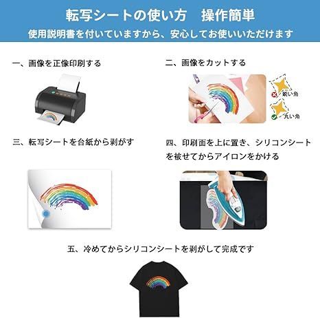 TINY SPARK 転写シート アイロンプリントシート1.0 正像印刷 黒
