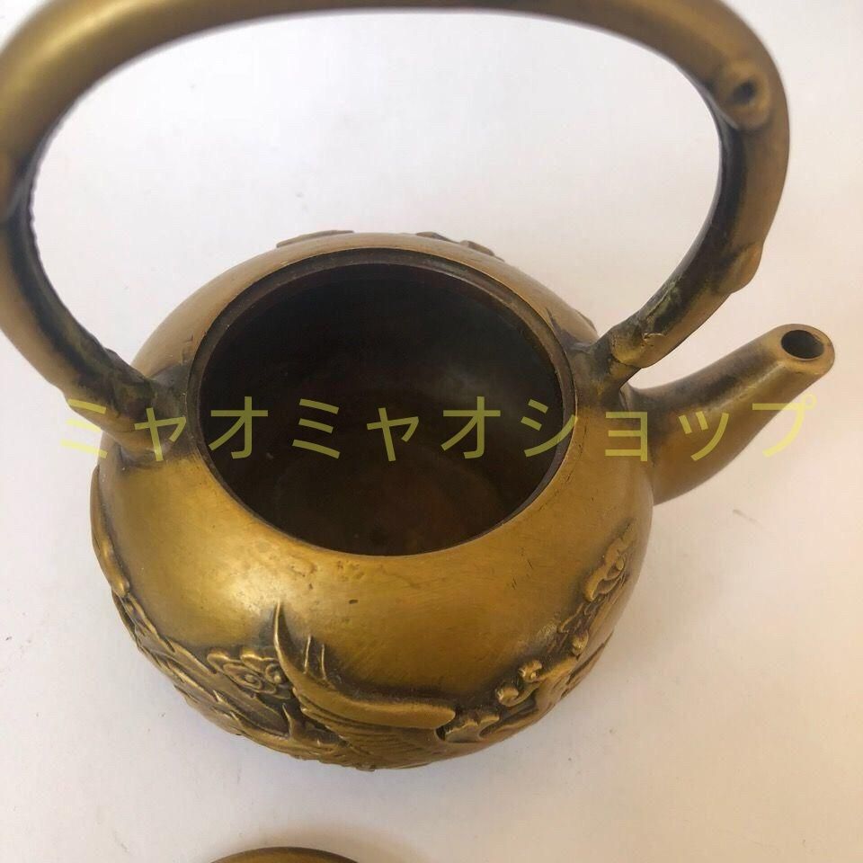 銅製 龍鳳茶壺 徳利 茶道具 装飾品 工芸品 置物 - メルカリ