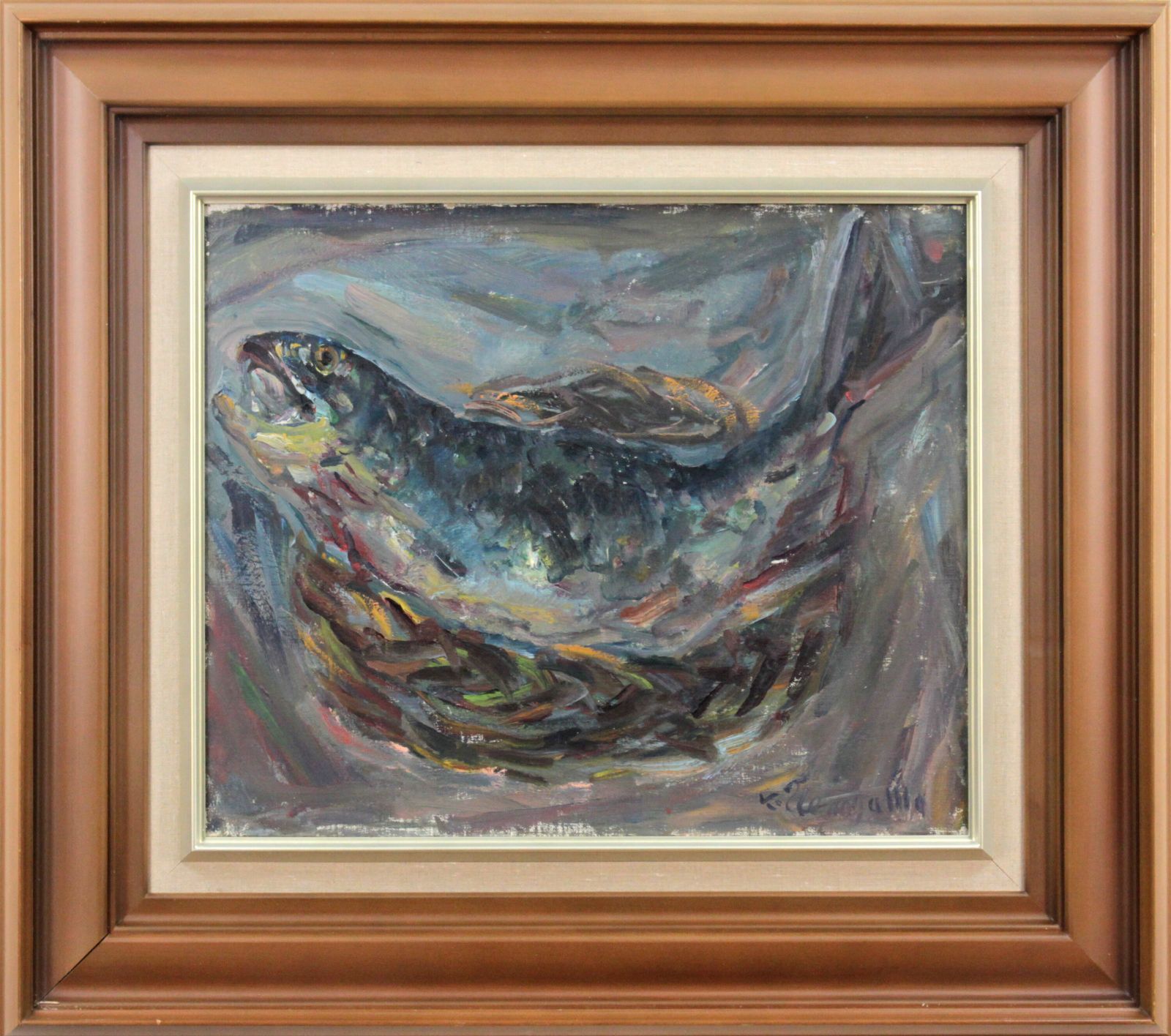 上野山清貢『魚』油彩画【真作保証】 絵画 上野山清貢『魚』油彩画【真作保証】 絵画 - メルカリ