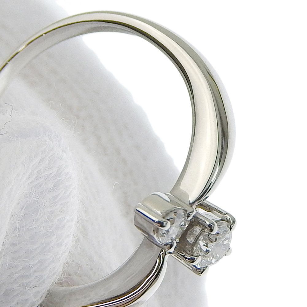返品OK】ミキモト 合計0.16ct 天然ダイヤ リング 13号 Pt950