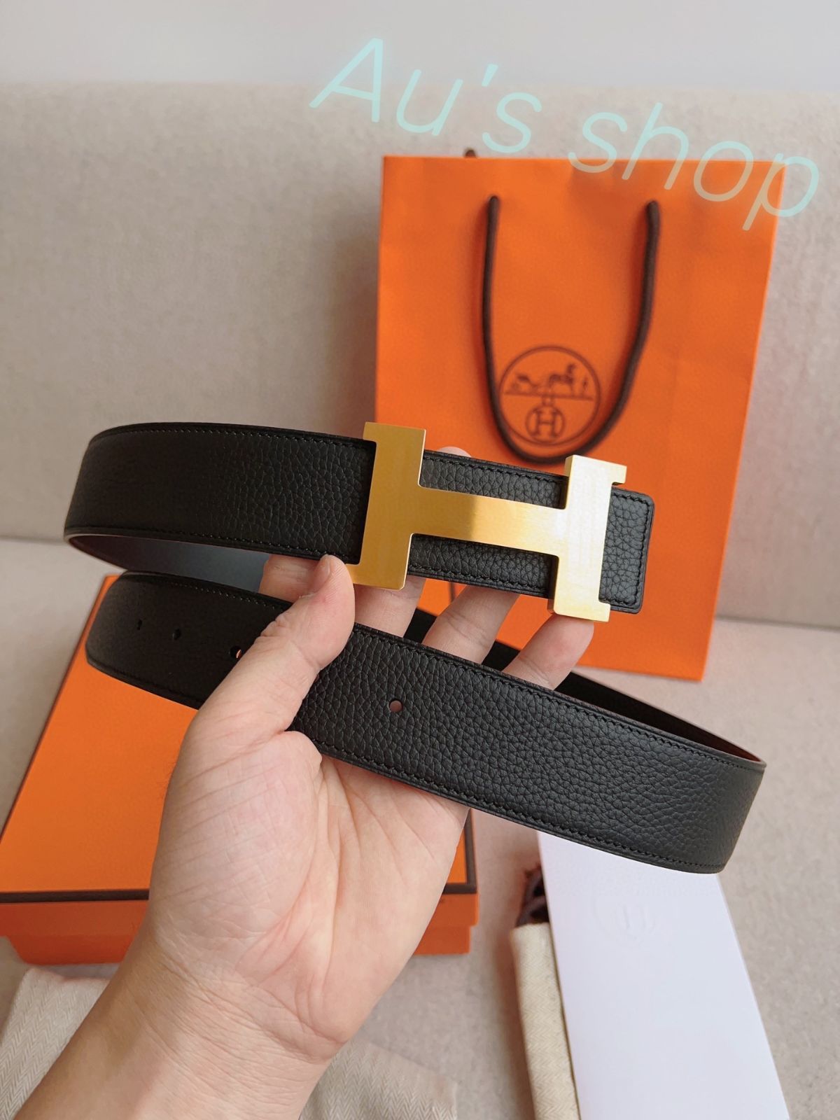 HERMES エルメス ベルト リバーシブル  ゴールド バックル 38mm