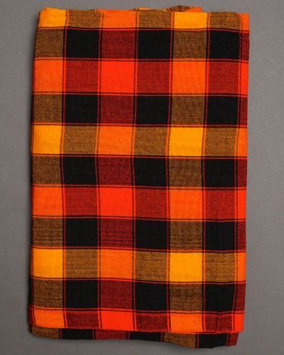 アフリカ　マサイ族　マサイシュカ　#42　アフリカ布　チェック　ひざ掛け　マサイ族　アフリカ雑貨　アフリカンファッション　布　ブランケット