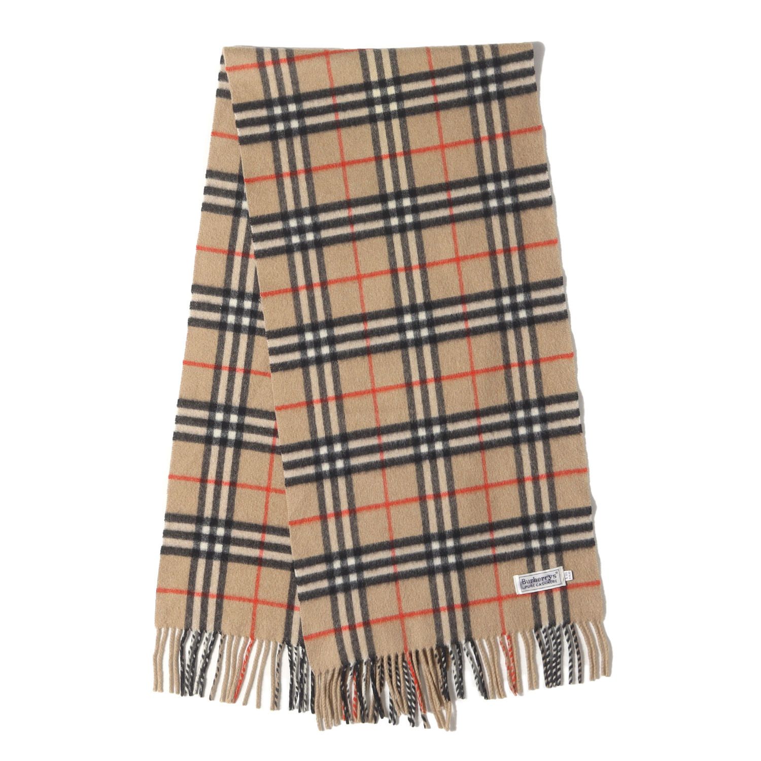 BURBERRY バーバリー マフラー ベージュ系 | フリンジ ノバチェック カシミヤ ニット マフラー | Burberrys | ブランド ファッション アイテム 小物 メンズ