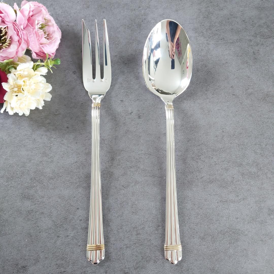 クリストフル アリアゴールドリング サービングセット 2点