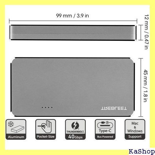 世界最小 ポータブル Thunderbolt 3 Thunderbolt 4 外付け M.2 NVMe