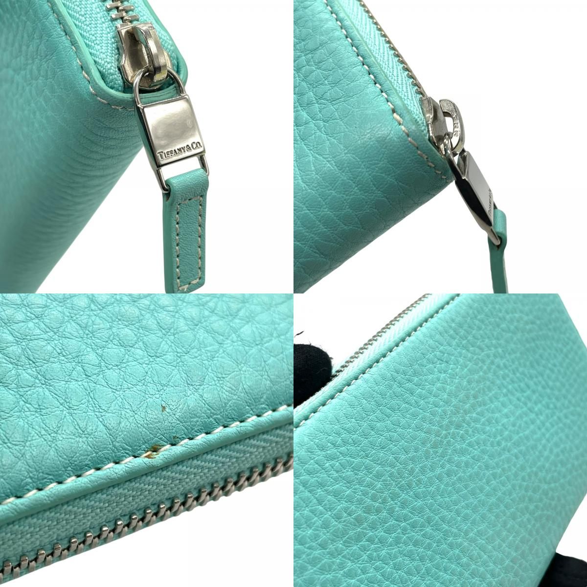 極美品 Tiffany & Co. ティファニー 長財布 ラウンドファスナー 水色