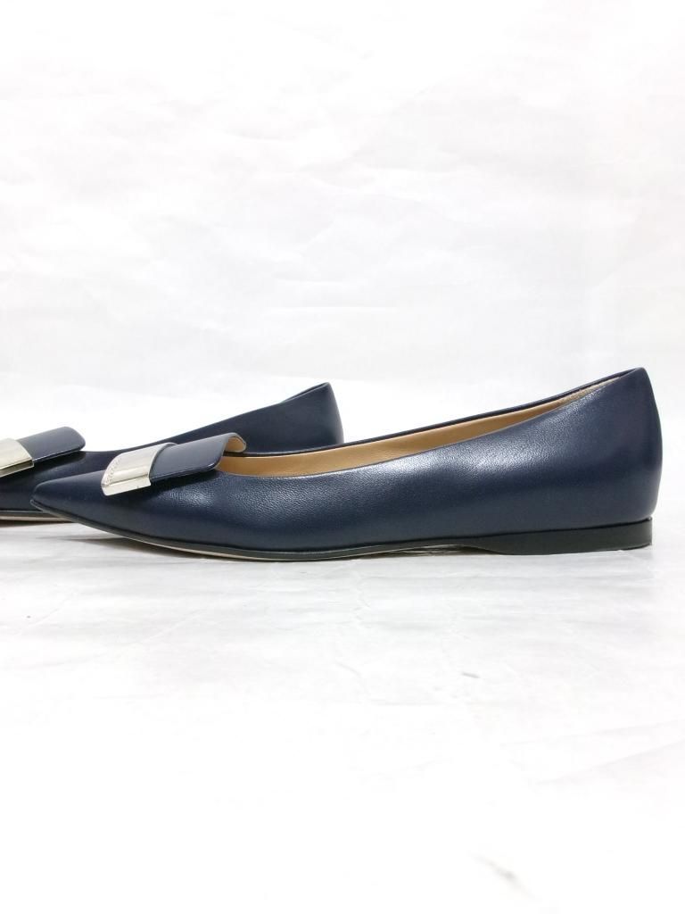 大特価満載！ Sergio Rossi セルジオロッシ ウエアー パンプス ローヒール ポインテッドトゥ 送料込み 21.5cm 974228