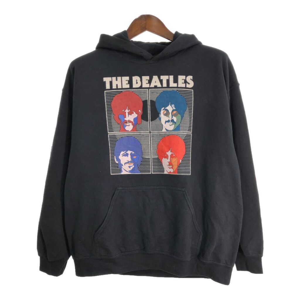 THE BEATLES ザ・ビートルズ スウェット パーカー バンド ブラック (メンズ L) 中古 古着 T1222
