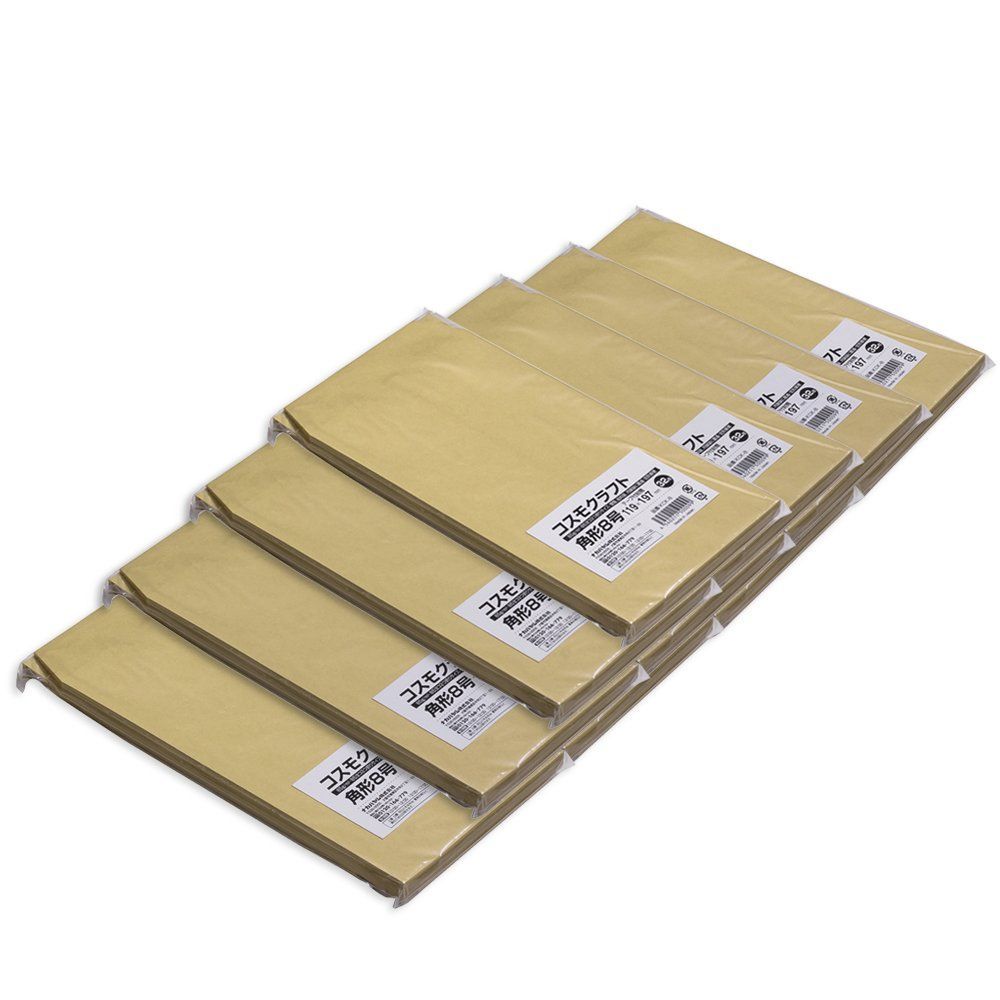 小売 角8_1カートン クラフト封筒 角形8号 B5ヨコ3つ折 テープ付 1920