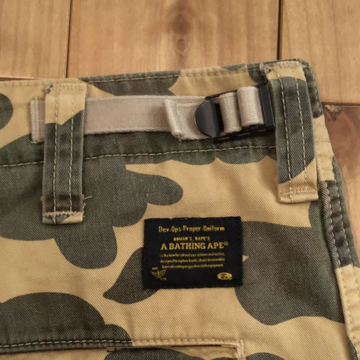 1st camo yellow カーゴ ハーフパンツ Sサイズ a bathing ape BAPE shorts エイプ ベイプ アベイシングエイプ 迷彩 ショーツ NIGO