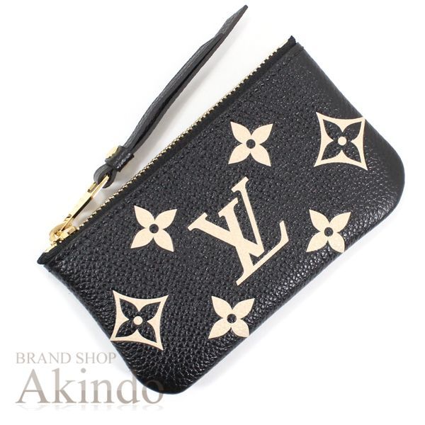 ルイヴィトン 財布 コインケース モノグラム アンプラント レザー ポシェット クレ キーリング付き 小銭入れ 小物入れ ブラック ベージュ 黒 本革 M81031 ウォレット LOUIS VUITTON ビトン ブランド プレゼント ギフト