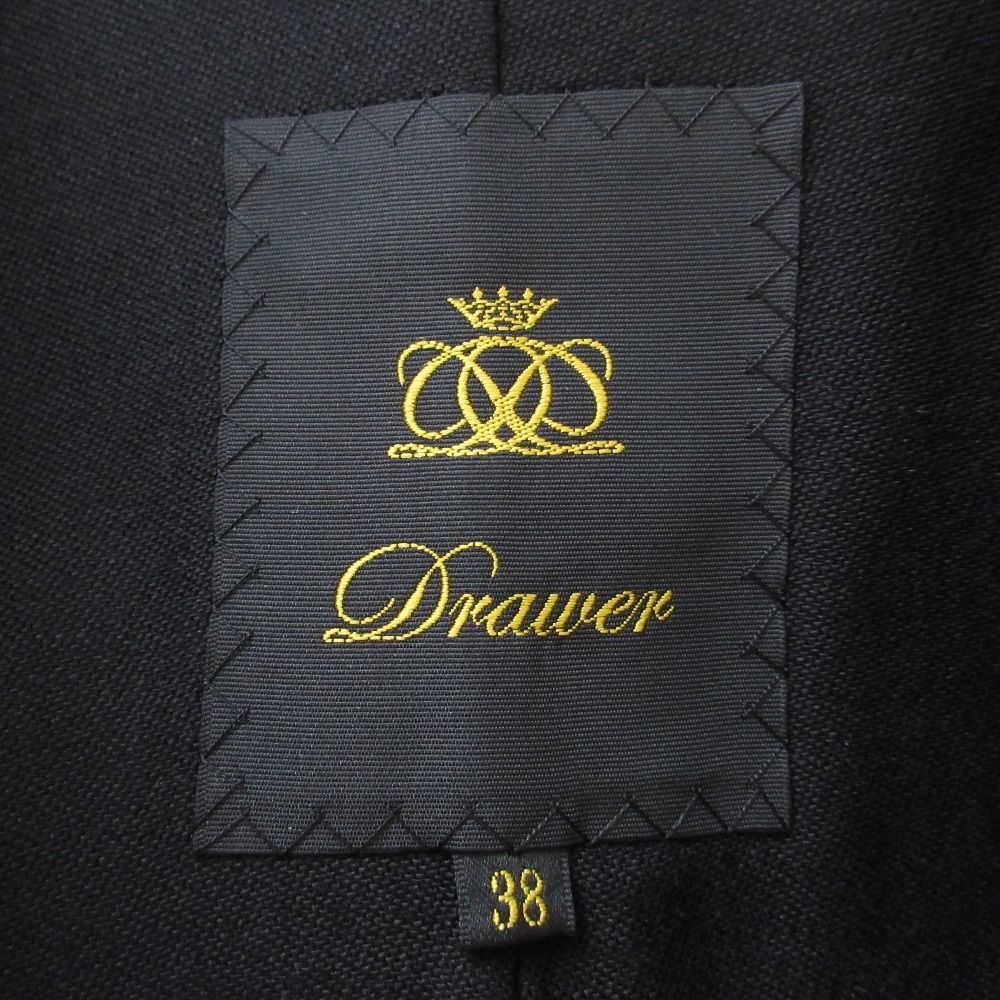 Drawer - 美品 Drawer ドゥロワー ケヌキテーラードジレ 襟付き ウールベスト 38 ブラック レディース 古着 中古 USED 美品 Drawer ドゥロワー ケヌキテーラードジレ 襟付き ウールベスト 38