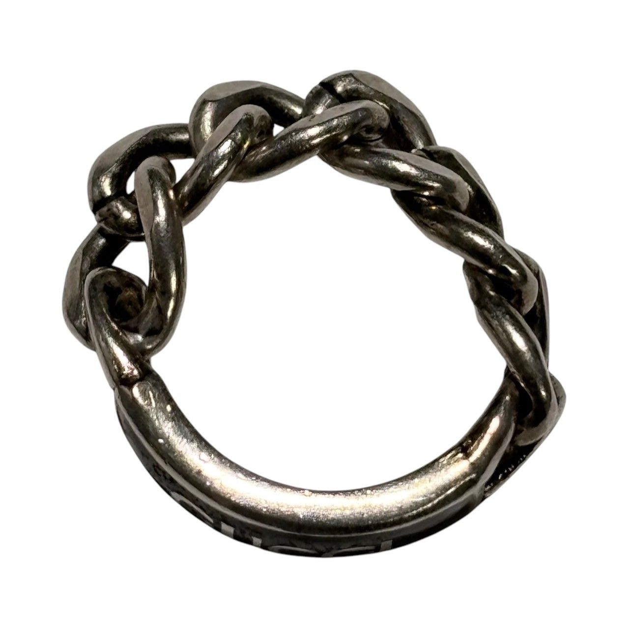GUCCI(グッチ) 925 logo plated golmet chain ring 925 ロゴ プレート 