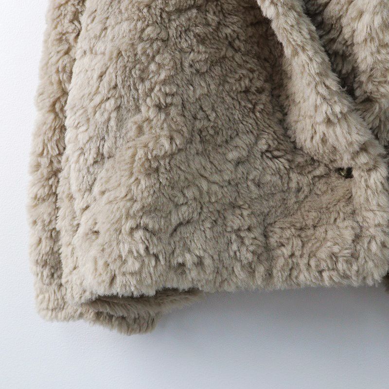 2023AW ノーブル NOBLE リッチフェイクボアショートコート /ベージュ