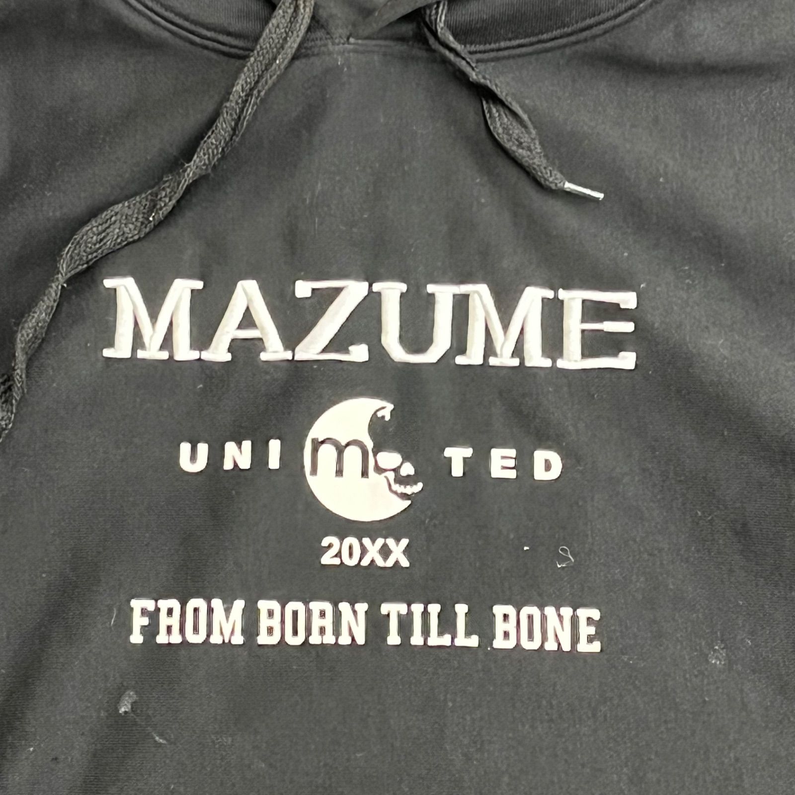 MAZUME フーディ パーカー メンズ サイズL 黒 ブラック ドクロ 刺繍